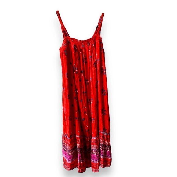 Old Navy Smocked Swing Dress Sz S/M Crinkle Gauze Lined Wide Straps - Picture 1 of 9